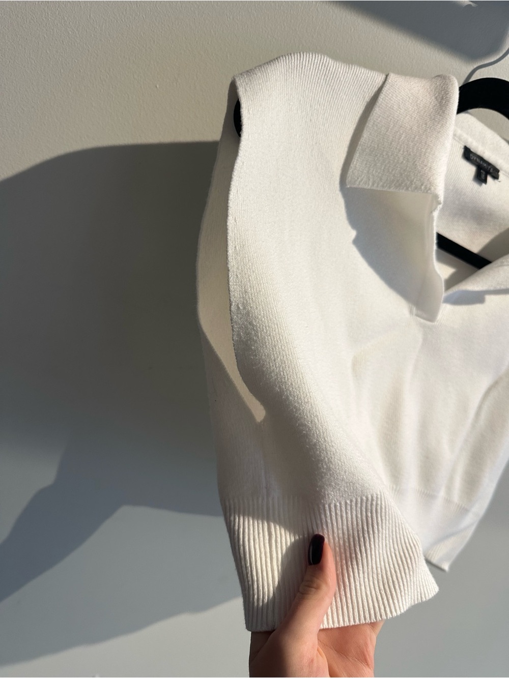 Dynamite White Ribbed Collared Sweater - Picture 4 of 4
